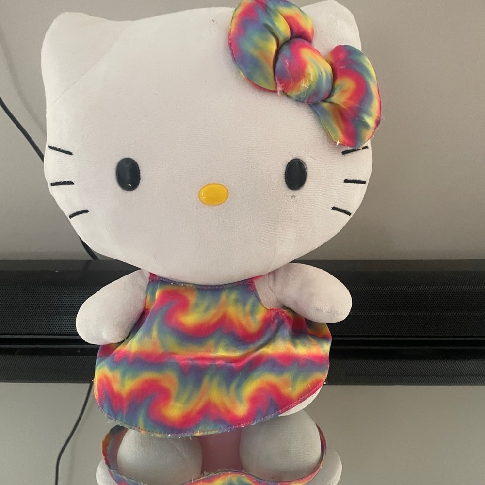 Hello Kitty Plush with Rainbow Dress and Bow